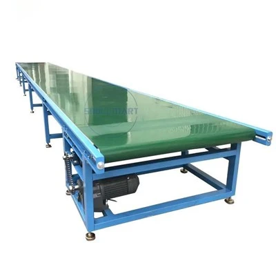 Grön platt olik storlek pvc bandtransportörsystem